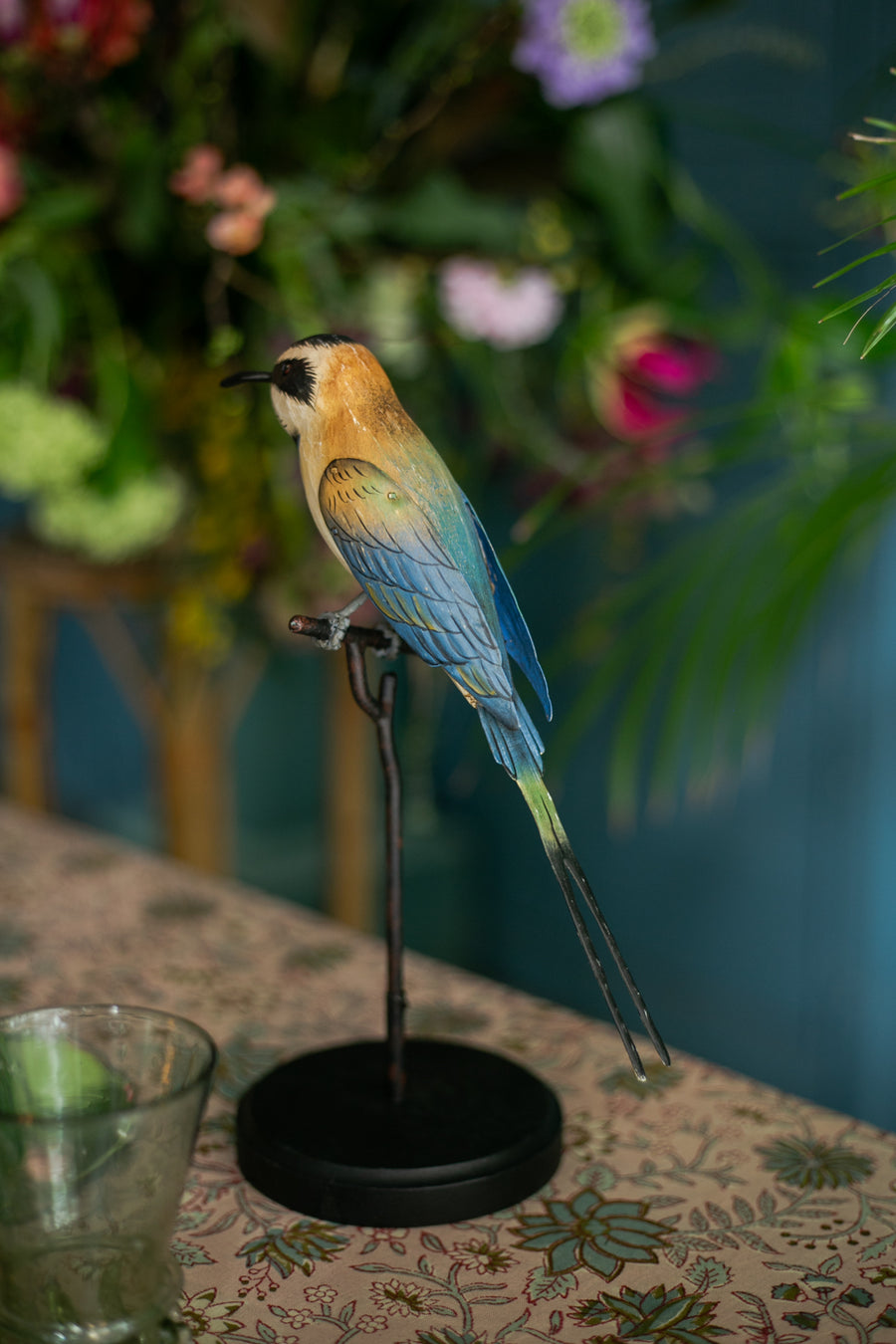 Pájaro de madera con soporte  'Colibrí'