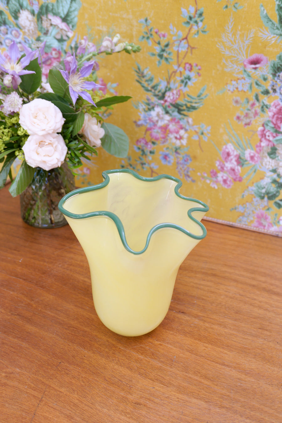 Jarrón "Volantes" - amarillo/verde M