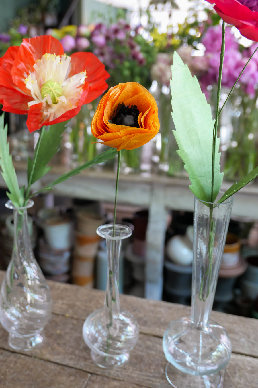 Flores de papel- mod. Ranúnculo Naranja