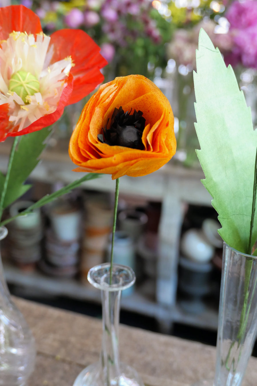 Flores de papel- mod. Ranúnculo Naranja