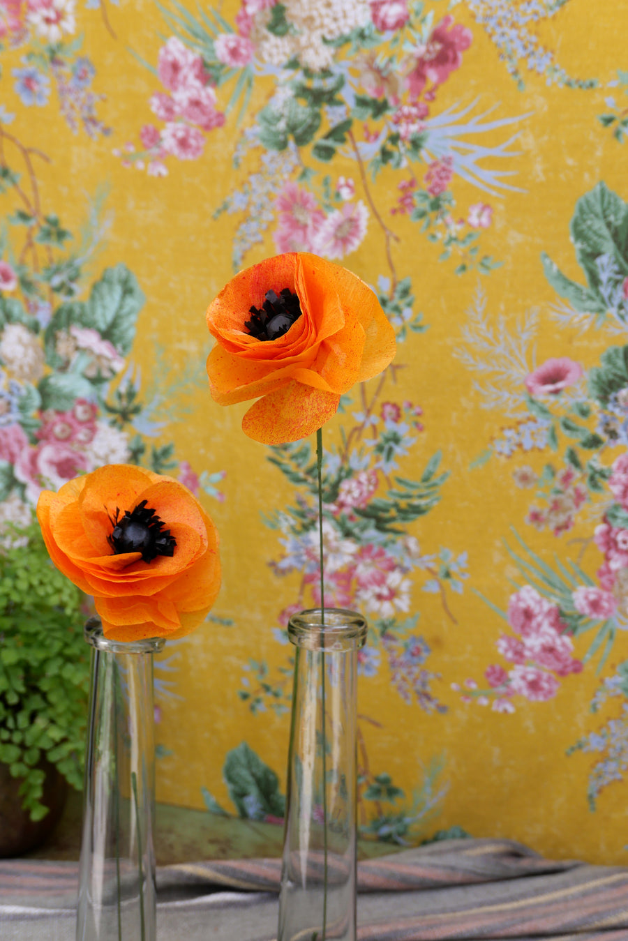 Flores de papel- mod. Ranúnculo Naranja