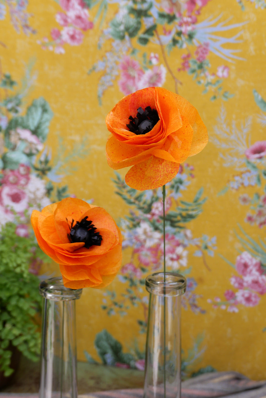 Flores de papel- mod. Ranúnculo Naranja