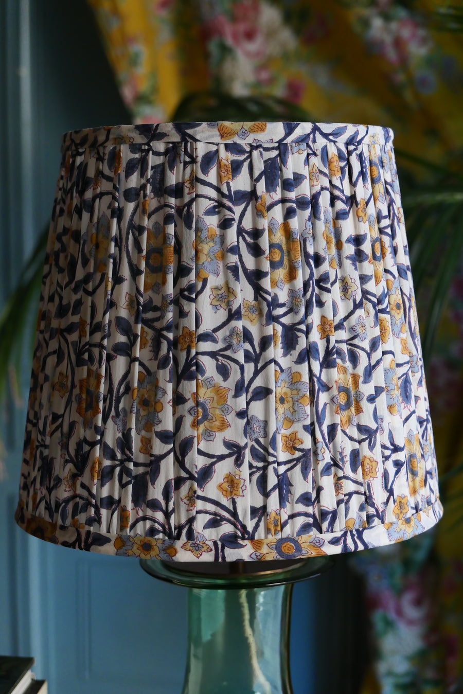 Lámpara de mesa M - mod. Bottle & Plisado Azul
