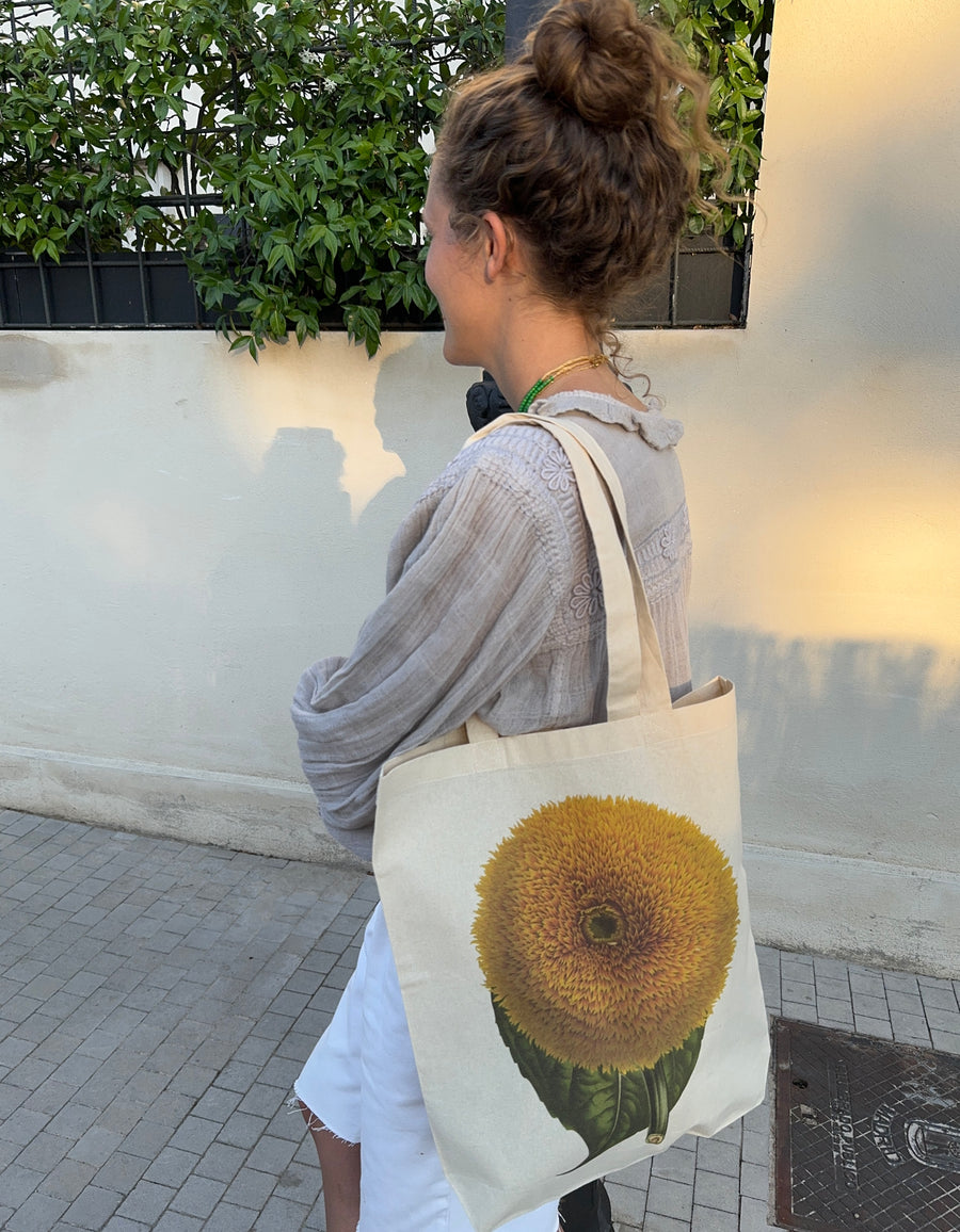 Bolsa ilustración botánica- Girasol