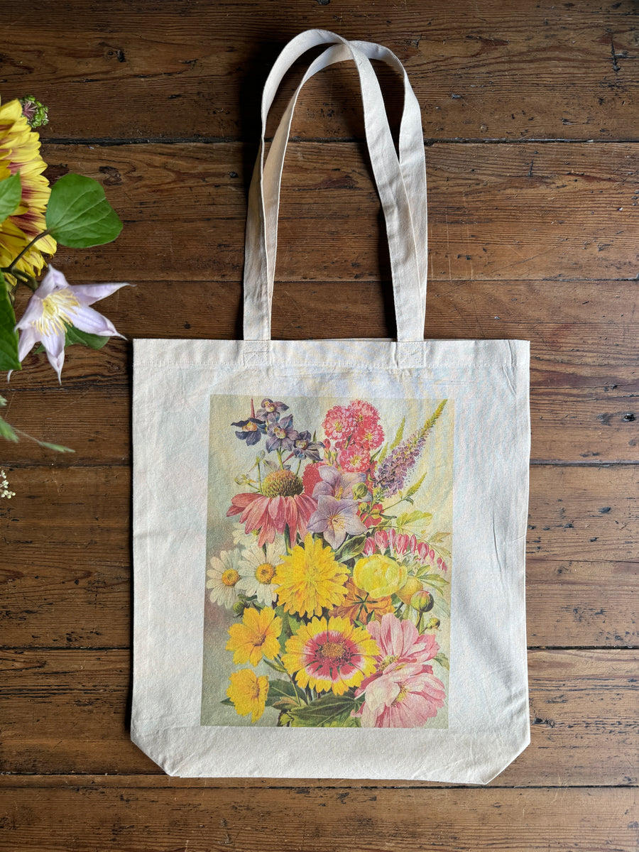 Bolsa ilustración botánica- Mix de flores