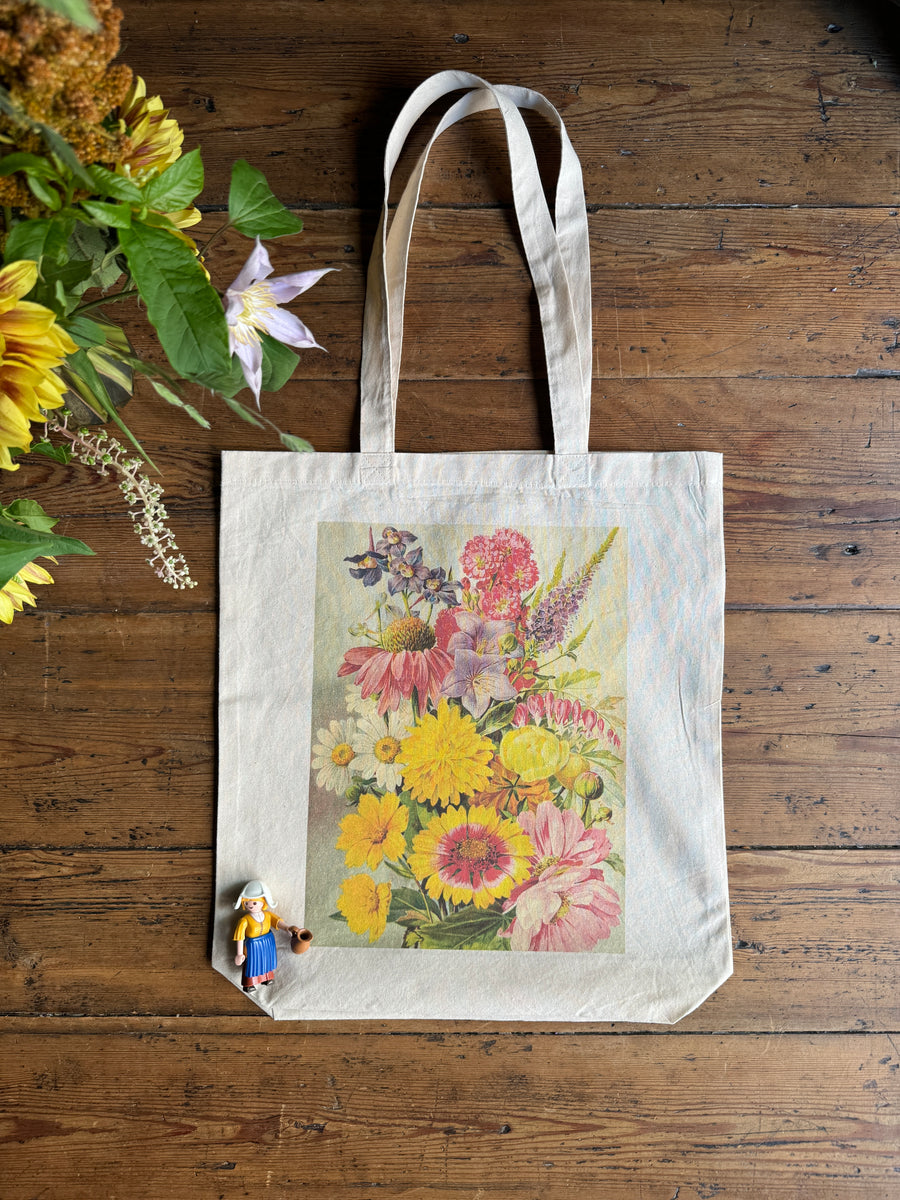 Bolsa ilustración botánica- Mix de flores