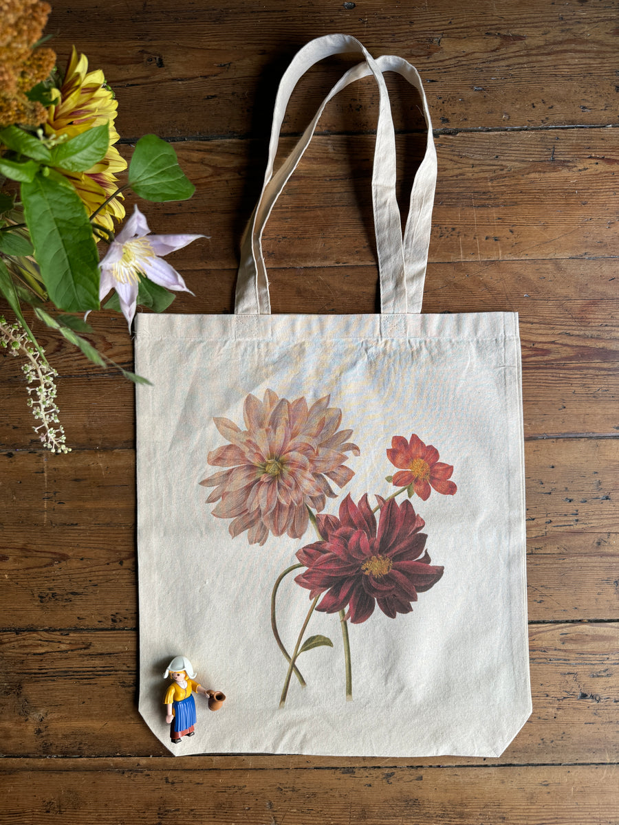 Bolsa de ilustración botánica- Dahlias