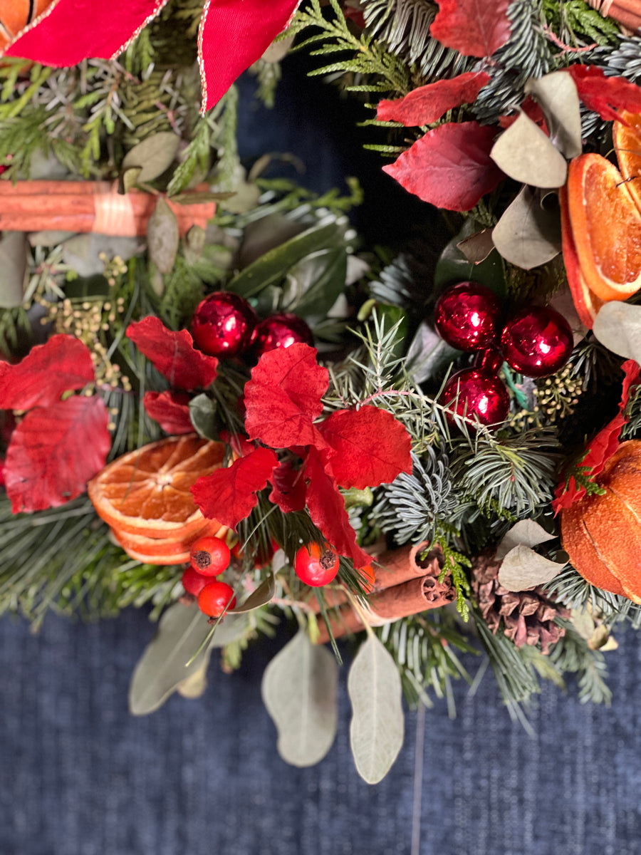 Corona de Navidad Natural "Naranjas & Piñas"- L