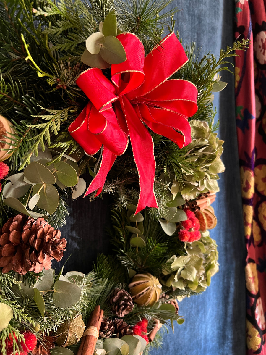 Corona de Navidad Natural "Limones & Fresas" - L