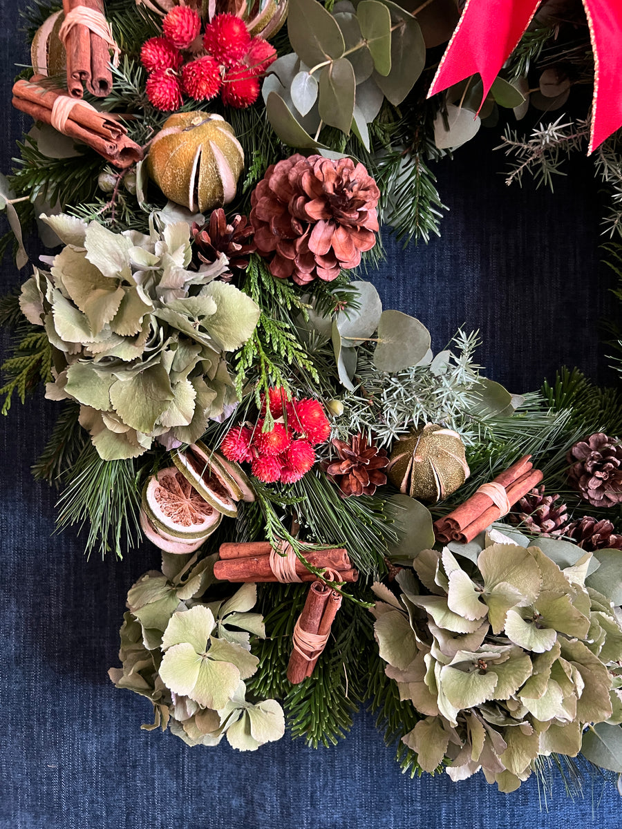 Corona de Navidad Natural "Limones & Fresas" - L