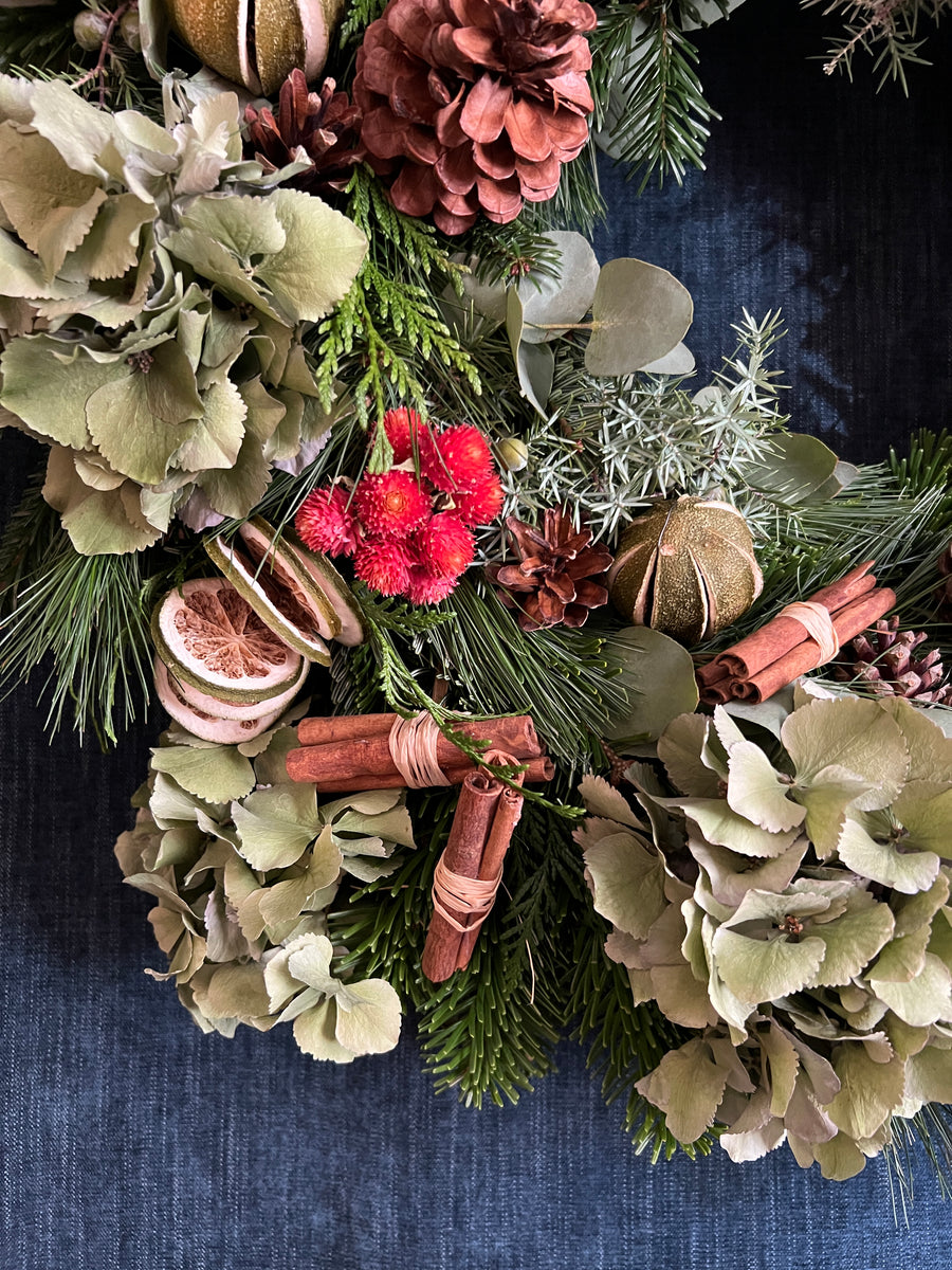 Corona de Navidad Natural "Limones & Fresas" - L