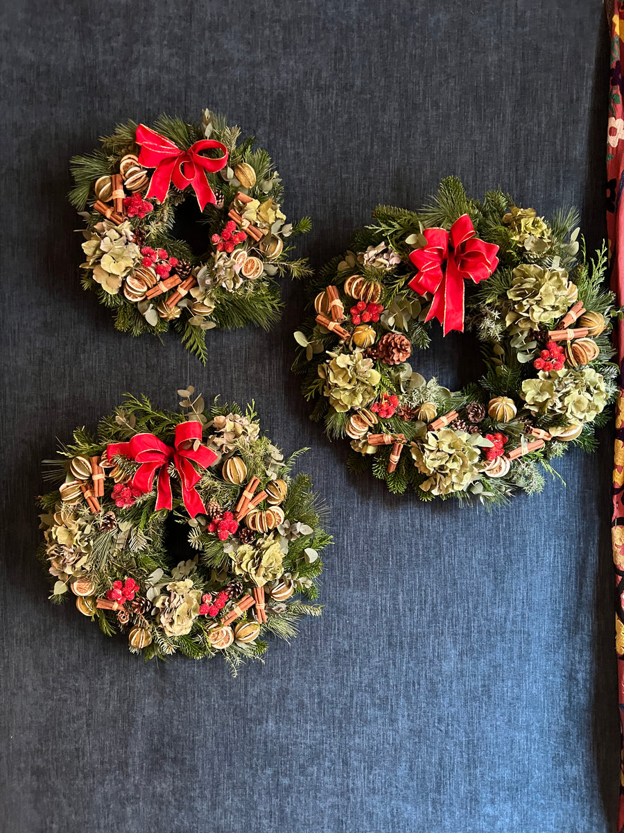 Corona de Navidad Natural "Limones & Fresas" - M