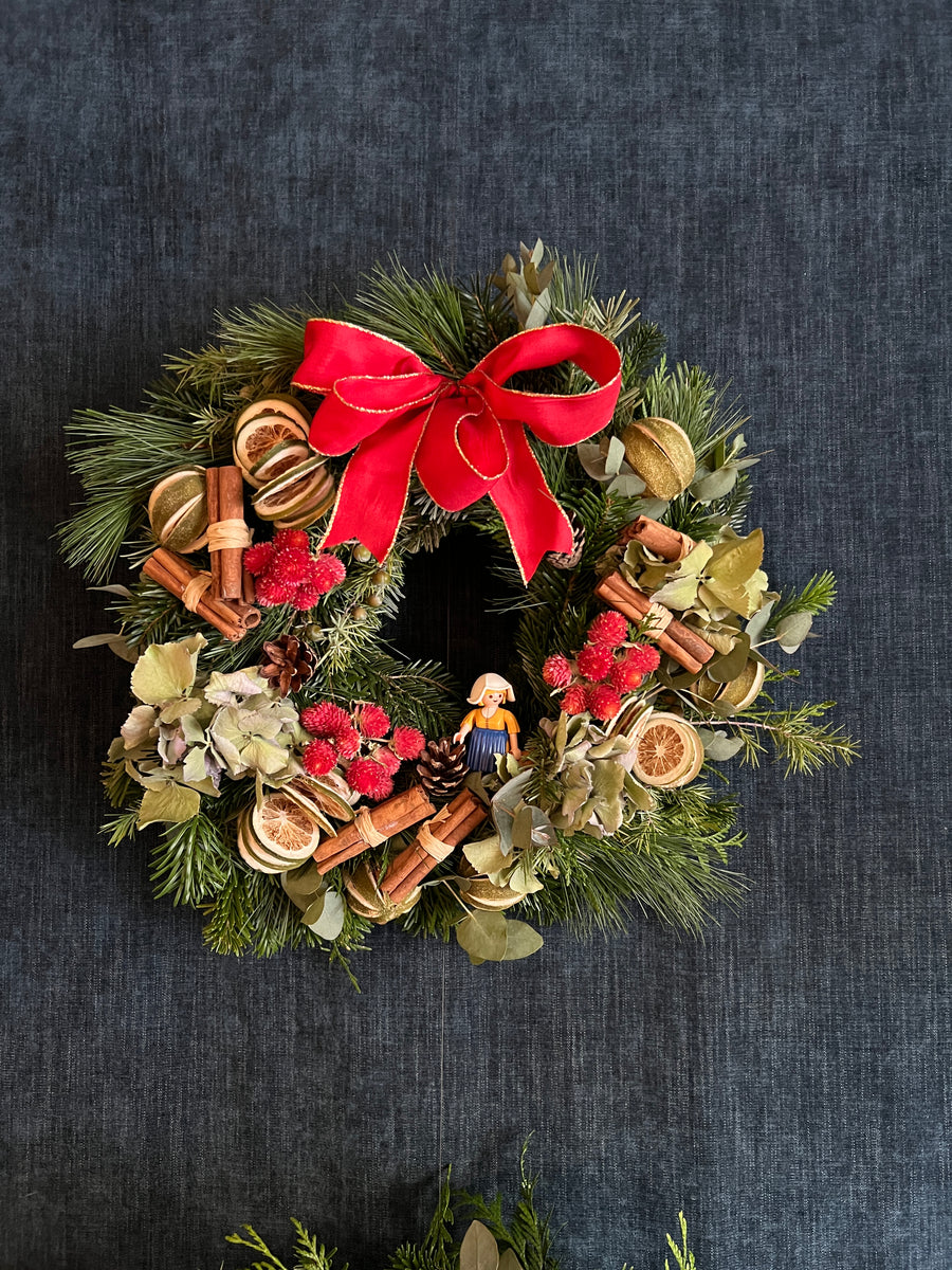 Corona de Navidad Natural "Limones & Fresas" - M