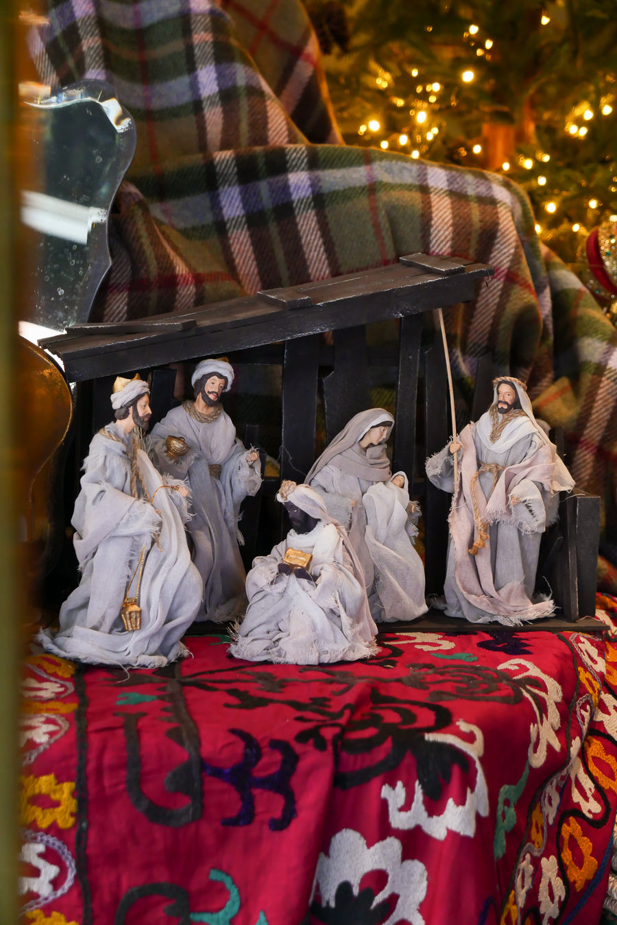 Nacimiento rústico c/Reyes y establo - 20cm