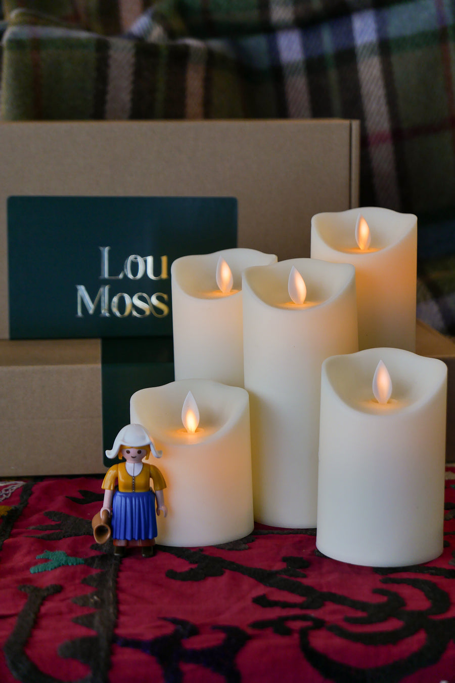 Set 5 velones LED + mando - Lou Moss