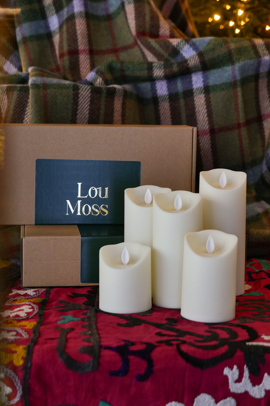 Set 5 velones LED + mando - Lou Moss