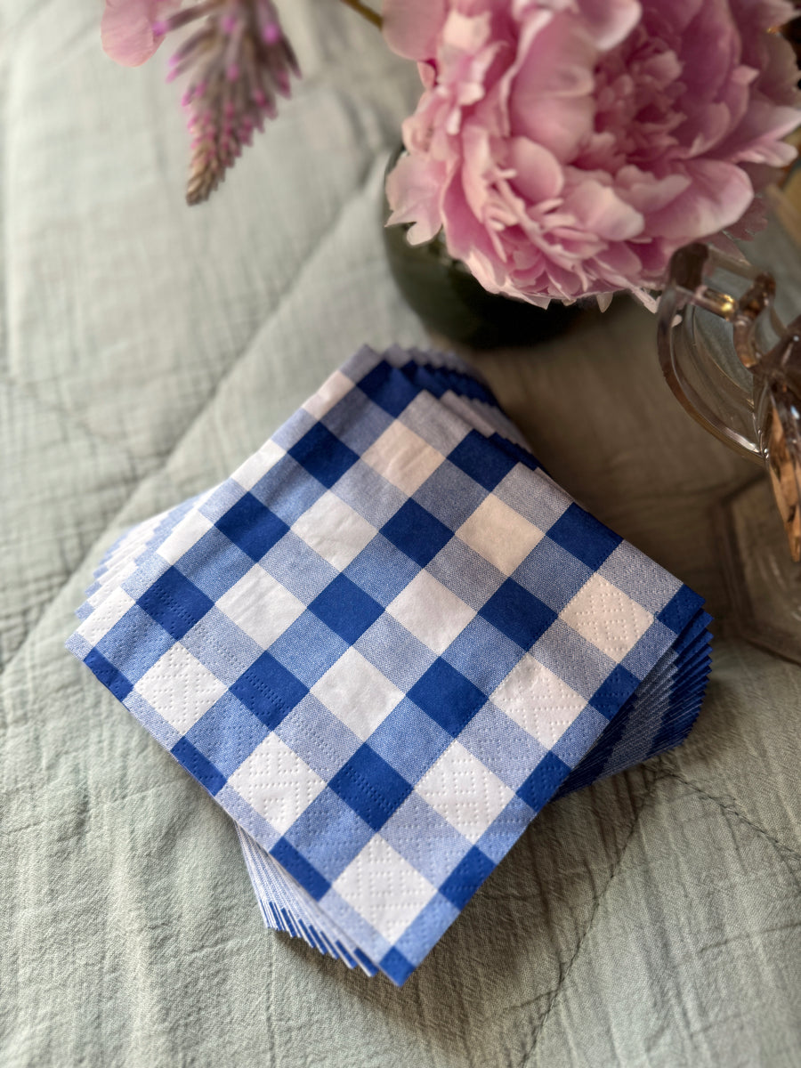 Servilletas papel- S Blue Gingham