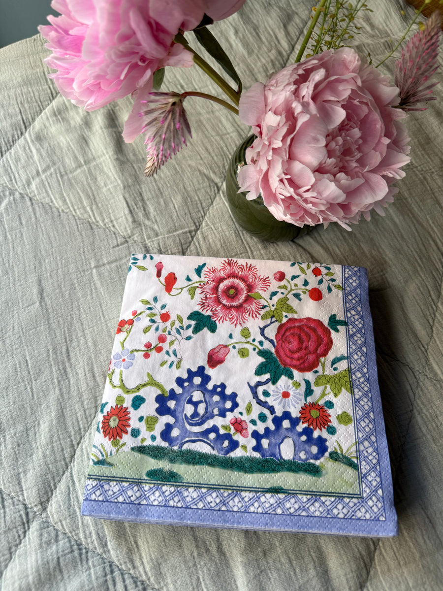 Servilletas papel- S Floral porcelain
