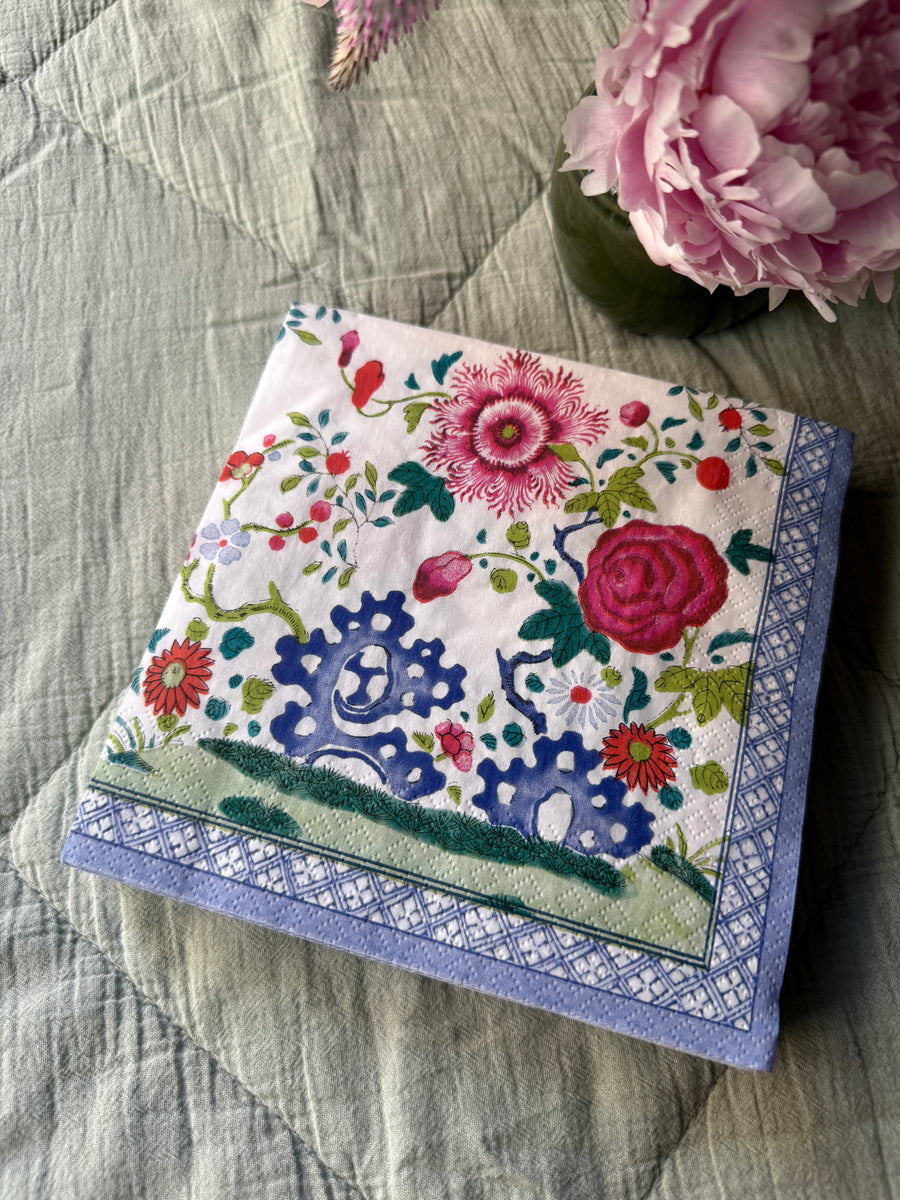 Servilletas papel- S Floral porcelain