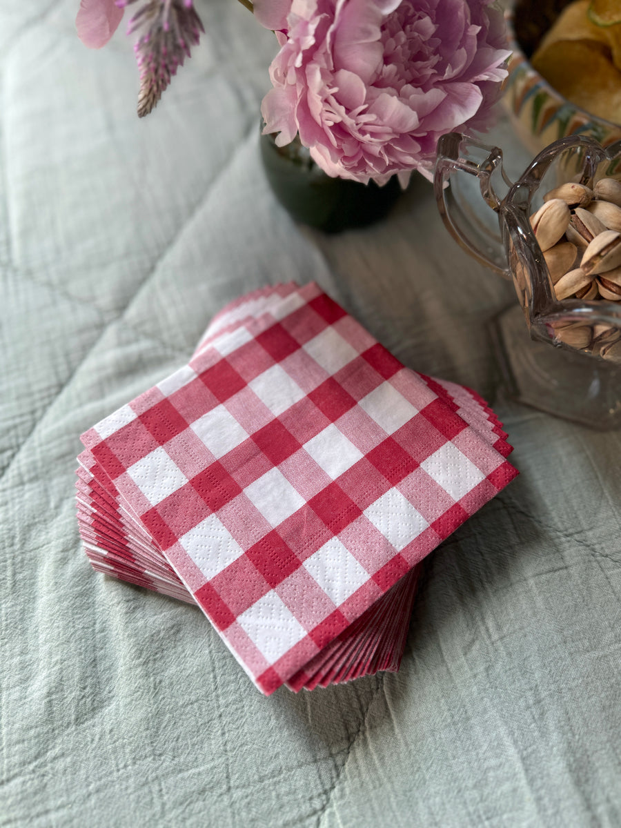 Servilletas papel- S Red Gingham