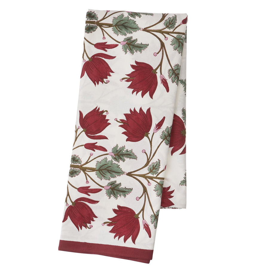 Mantel Block Print L - Flora Rojo