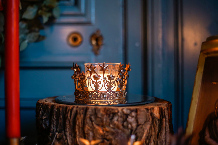 Corona de metal bronce antiguo XS