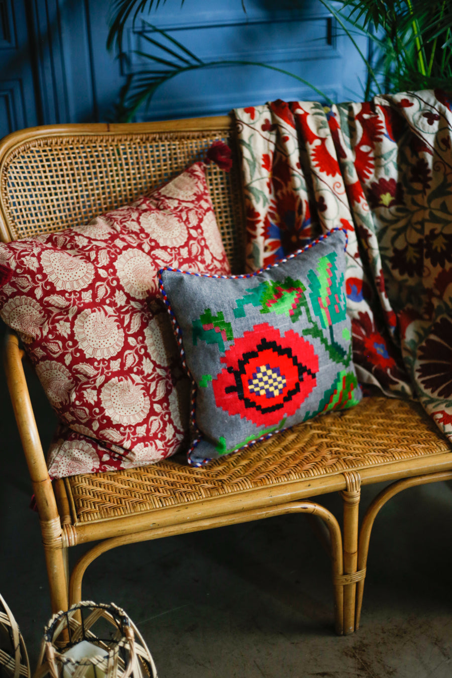 Almohadón Extremeño tejido a mano - Gris