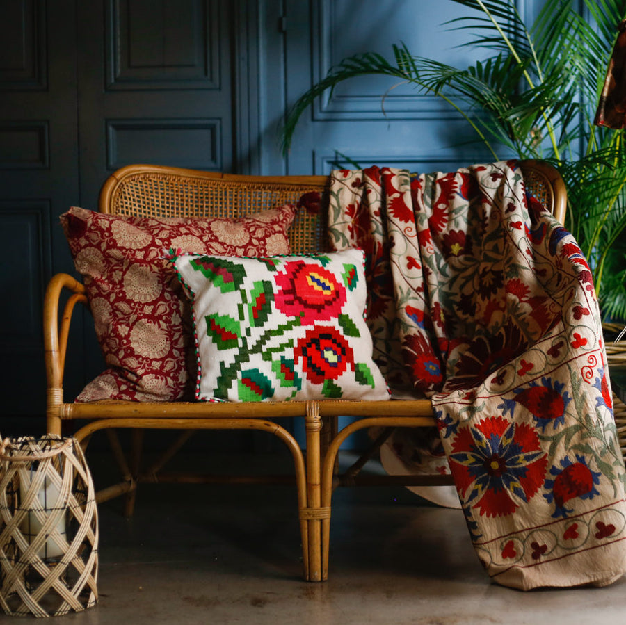 Almohadón Extremeño tejido a mano - Blanco I