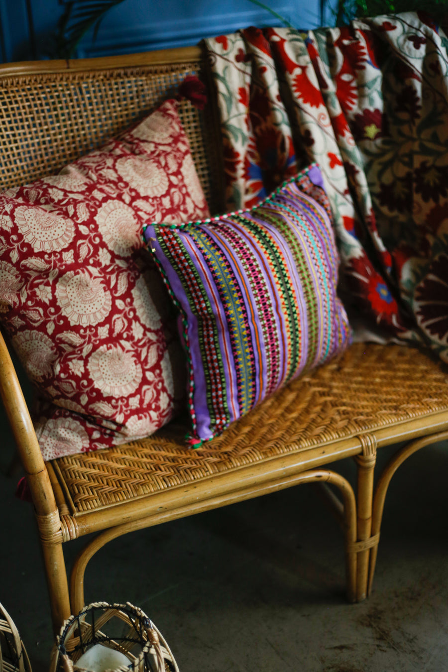 Almohadón Extremeño tejido a mano - Malva