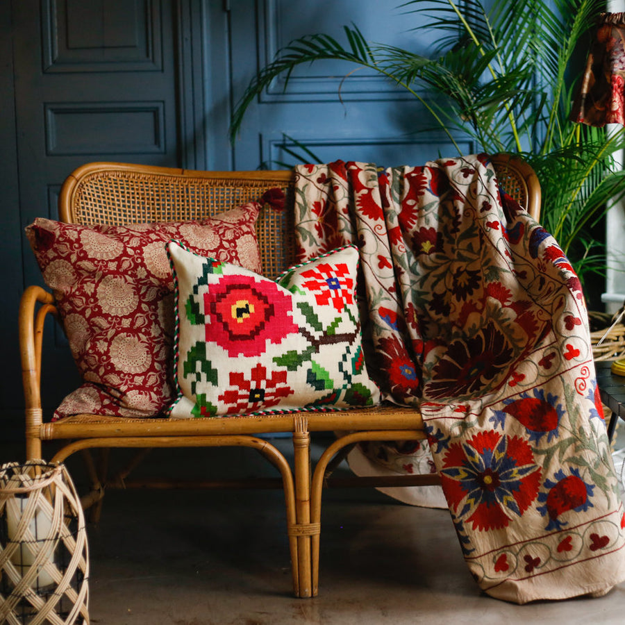 Almohadón Extremeño tejido a mano - Crema