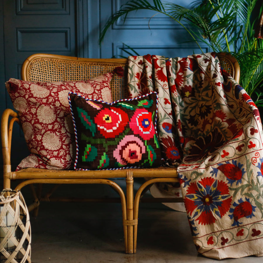 Almohadón Extremeño tejido a mano - Marrón