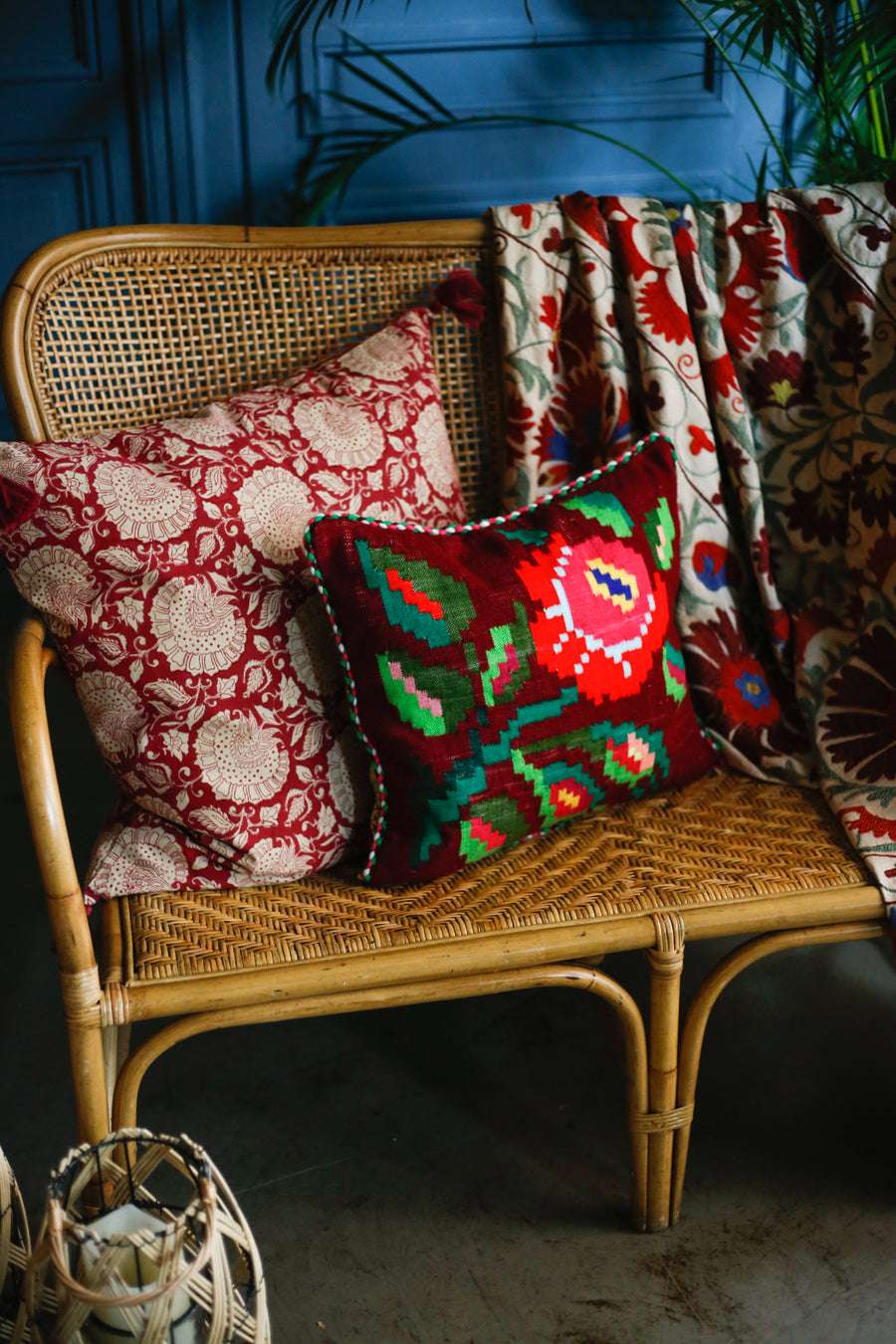 Almohadón Extremeño tejido a mano - Burdeos