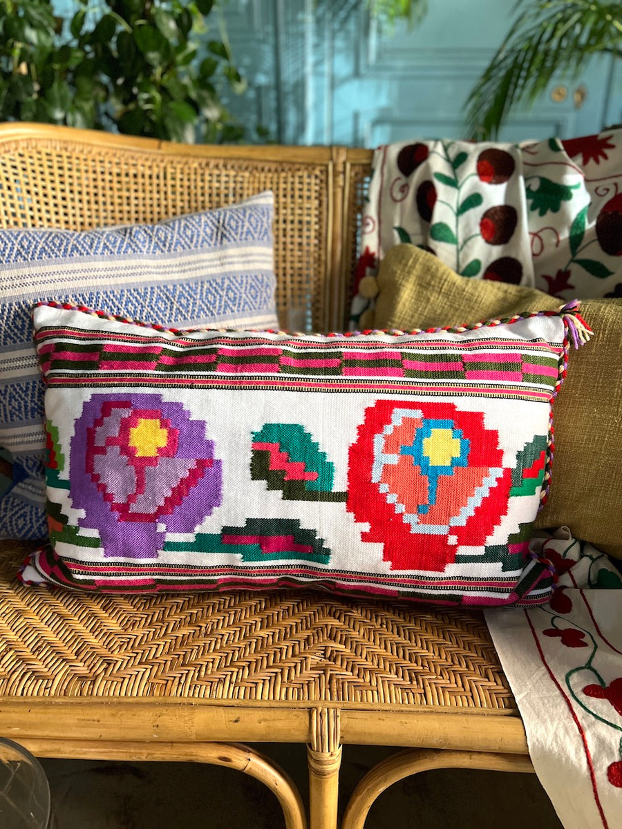 Almohadón Extremeño tejido a mano - Blanco VIII