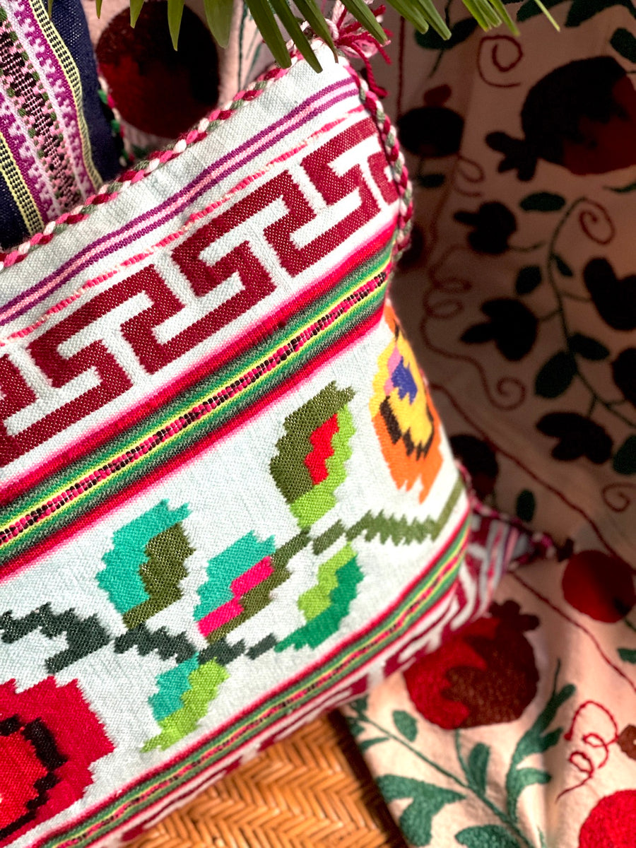 Almohadón Extremeño tejido a mano - Azul claro - XII