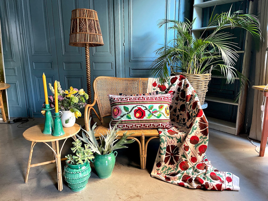 Almohadón Extremeño tejido a mano - Azul claro - XII