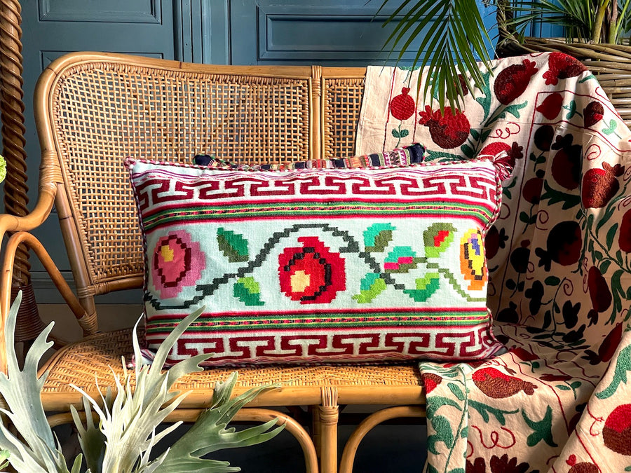 Almohadón Extremeño tejido a mano - Azul claro - XII