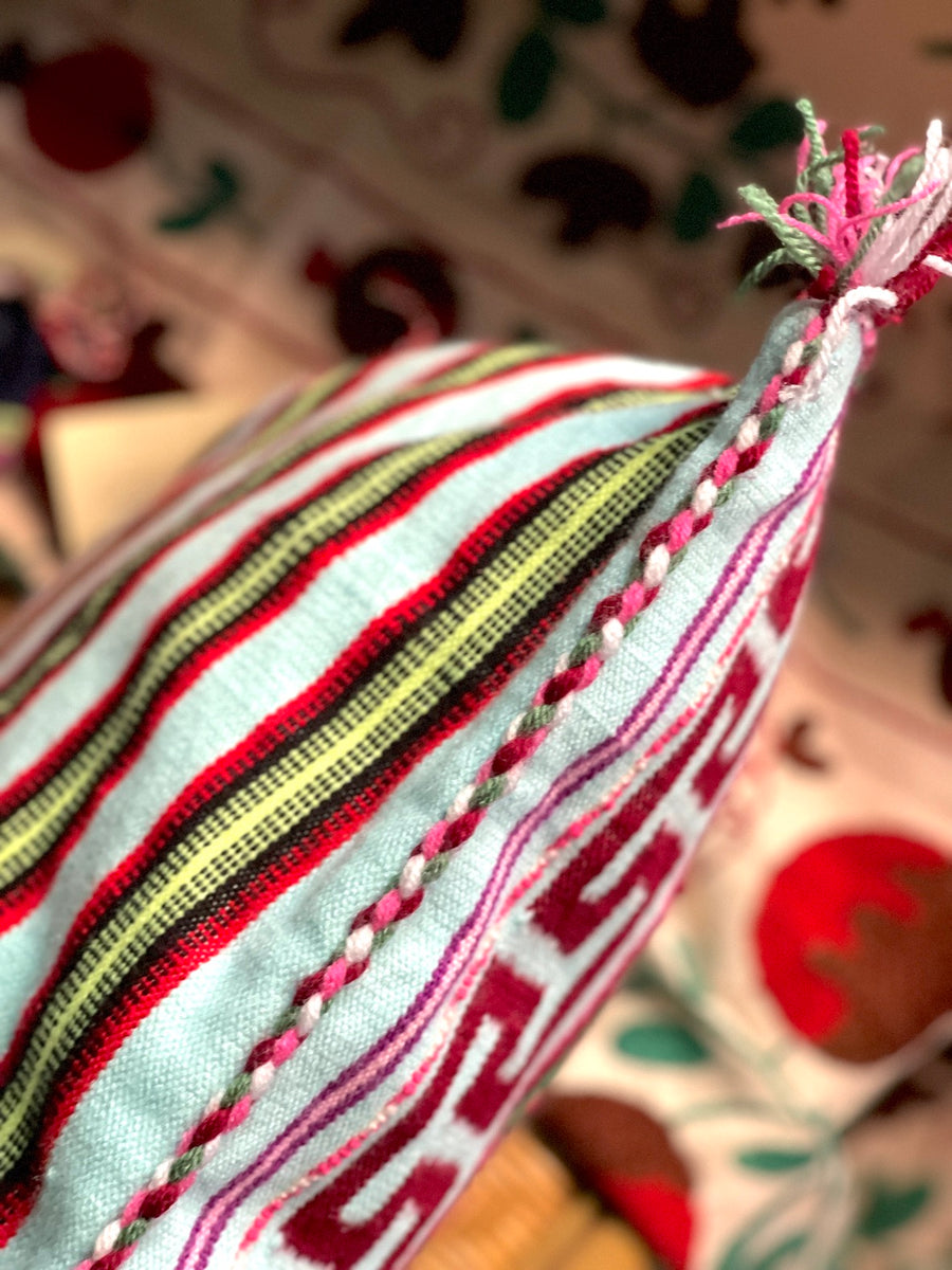 Almohadón Extremeño tejido a mano - Azul claro - XII