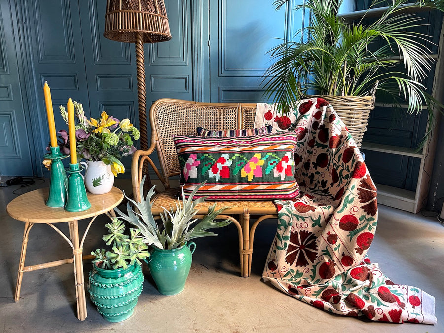 Almohadón Extremeño tejido a mano - Verde - XIII