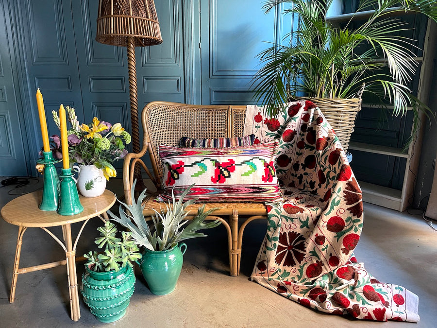 Almohadón Extremeño tejido a mano - Blanco - XV