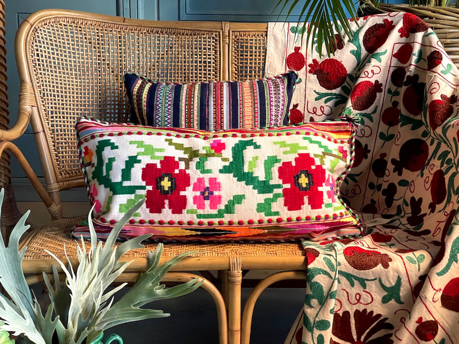 Almohadón Extremeño tejido a mano - Blanco - XVIII