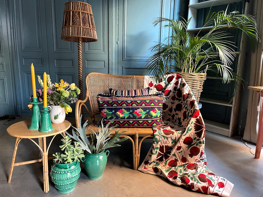 Almohadón Extremeño tejido a mano - Azul marino - XIX