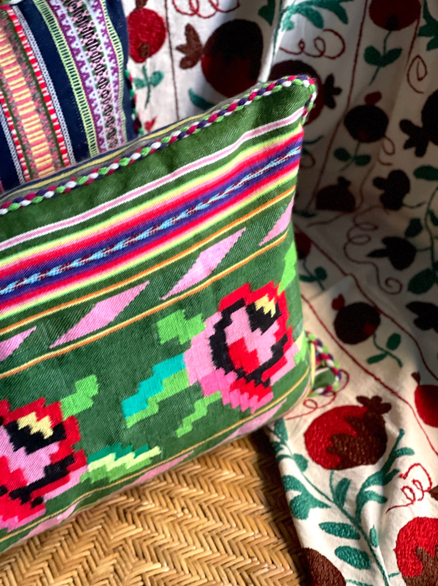 Almohadón Extremeño tejido a mano - Verde - XX