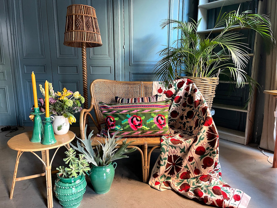 Almohadón Extremeño tejido a mano - Verde - XX