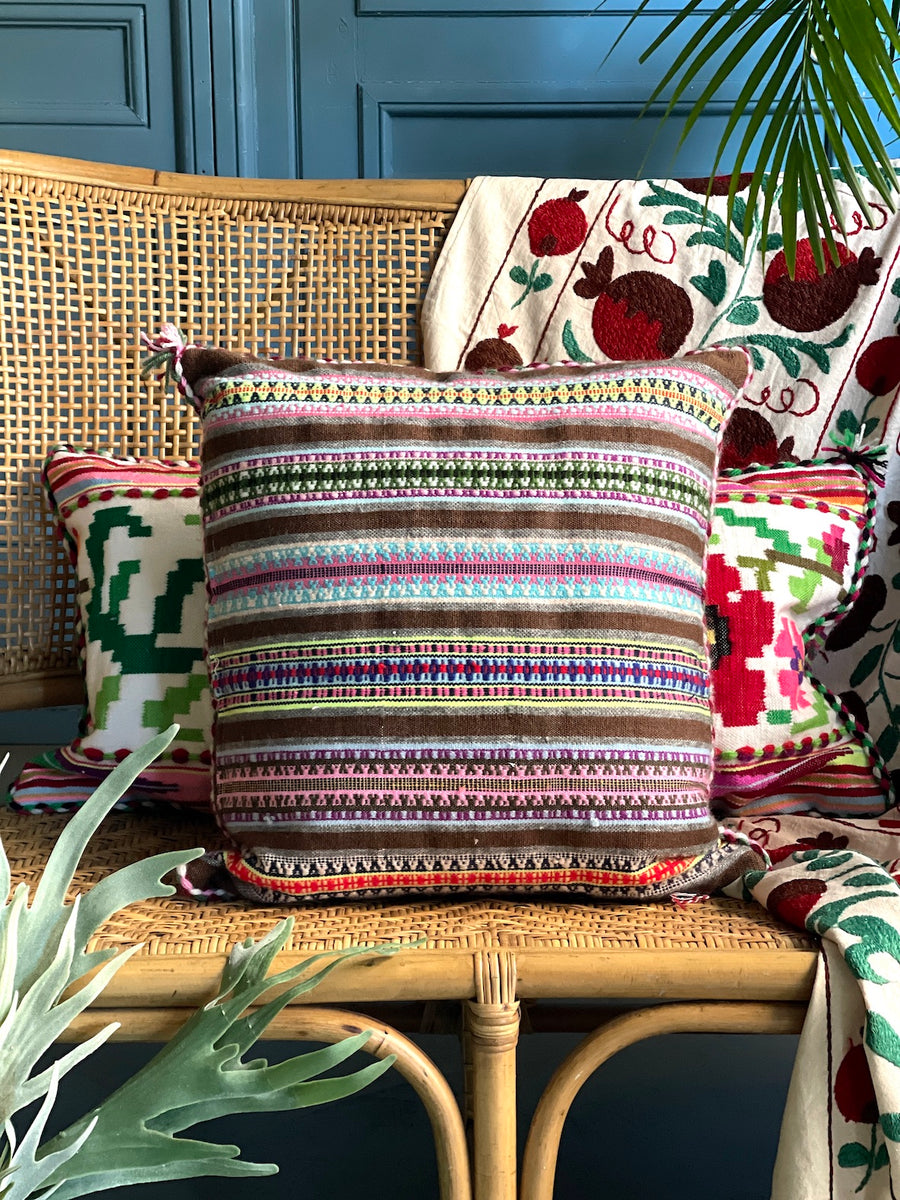 Almohadón Extremeño tejido a mano - Marrón - IV