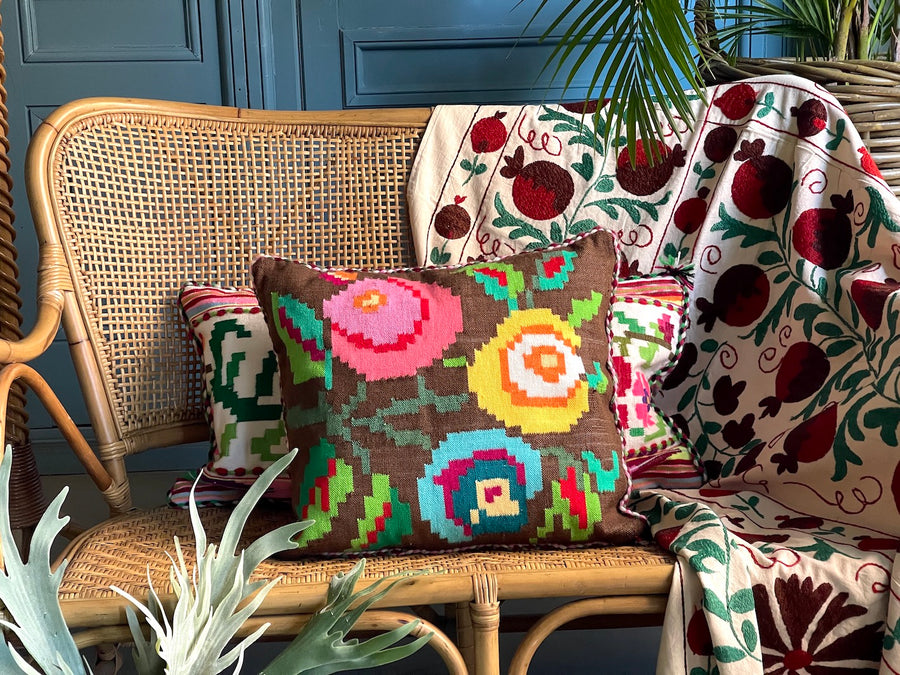 Almohadón Extremeño tejido a mano - Marrón - IV