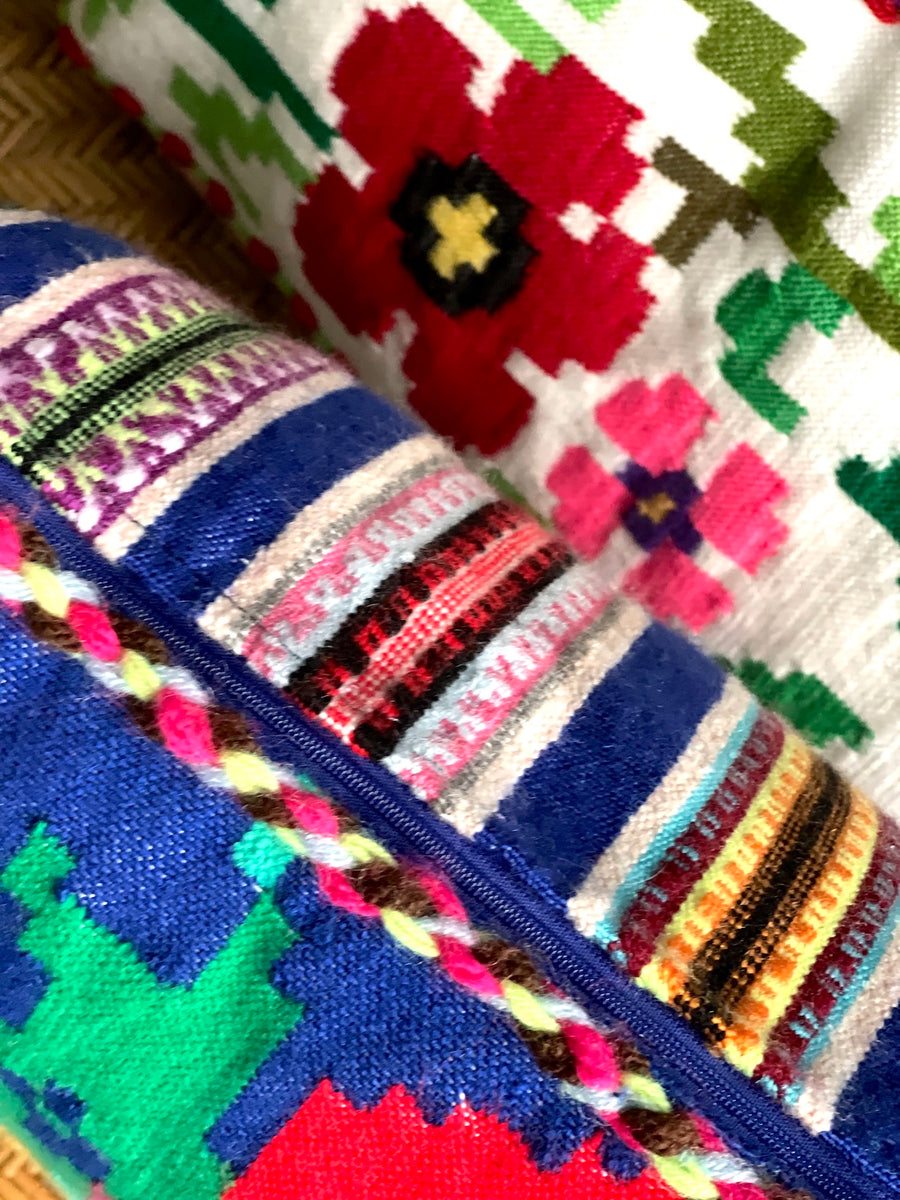 Almohadón Extremeño tejido a mano - Azul - V