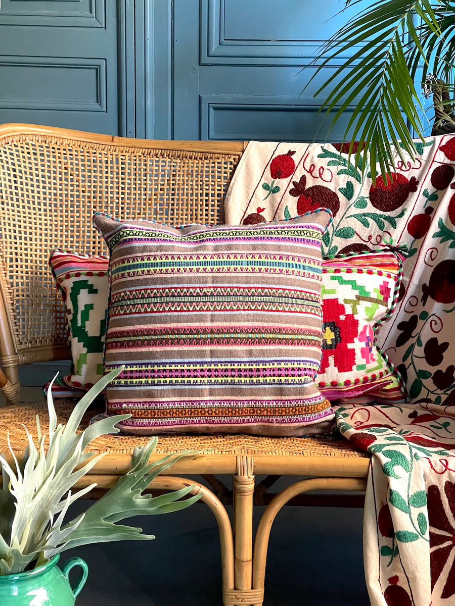 Almohadón Extremeño tejido a mano - Gris - VII